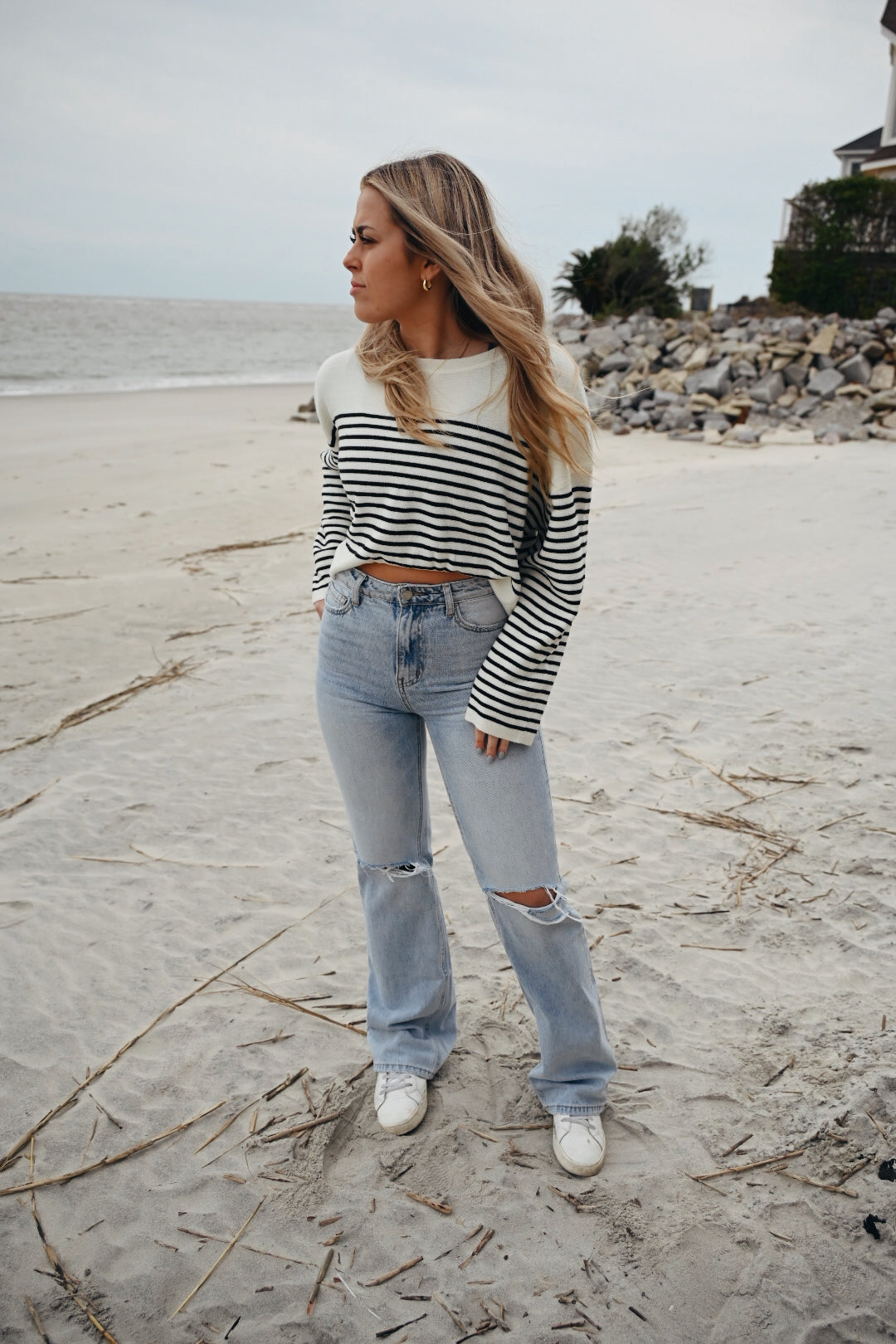 Charleston In The Spring Striped Sweater