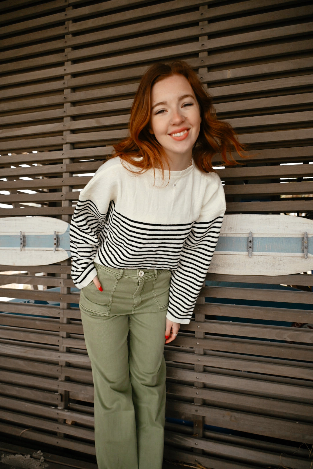 Charleston In The Spring Striped Sweater