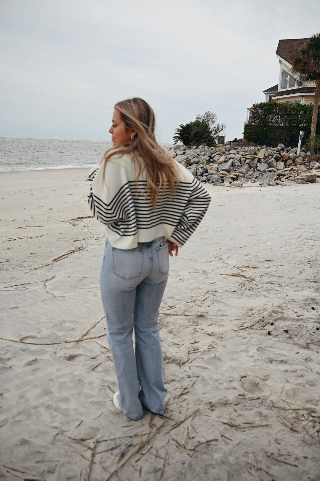 Charleston In The Spring Striped Sweater