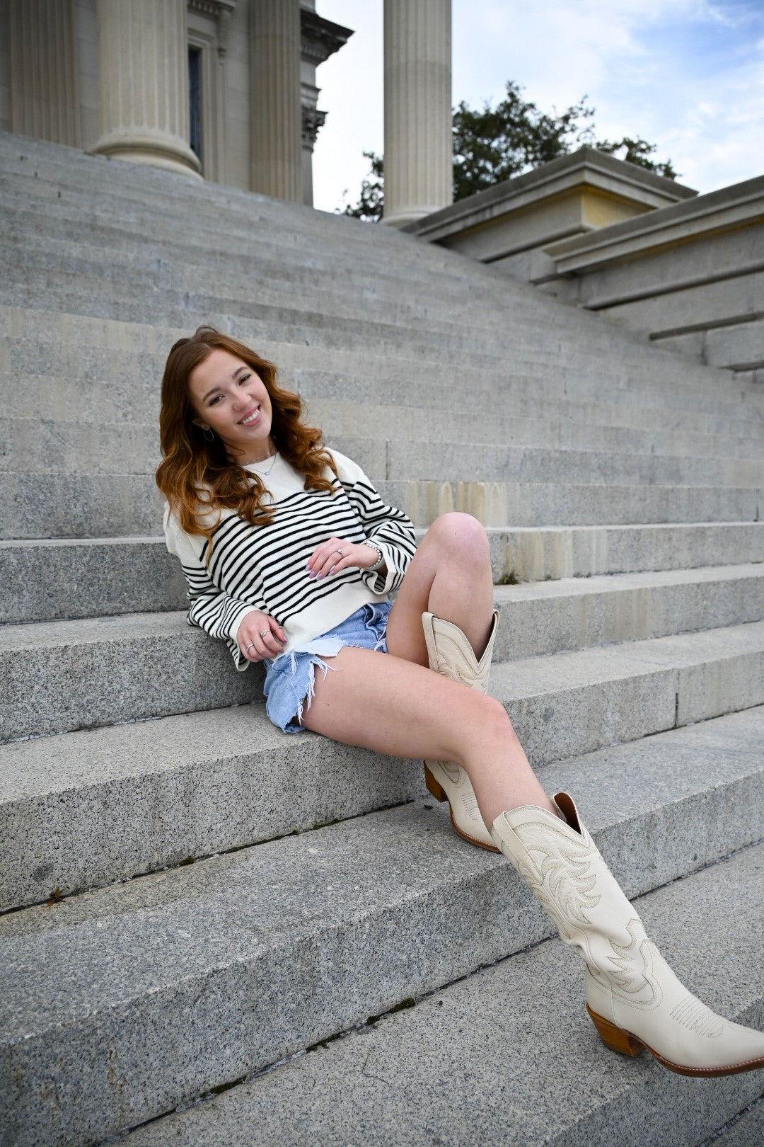 Charleston In The Spring Striped Sweater