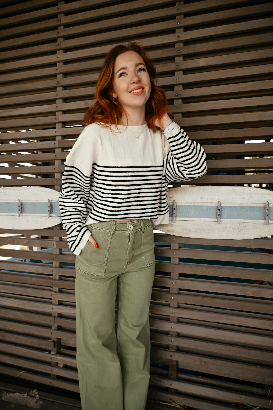 Charleston In The Spring Striped Sweater