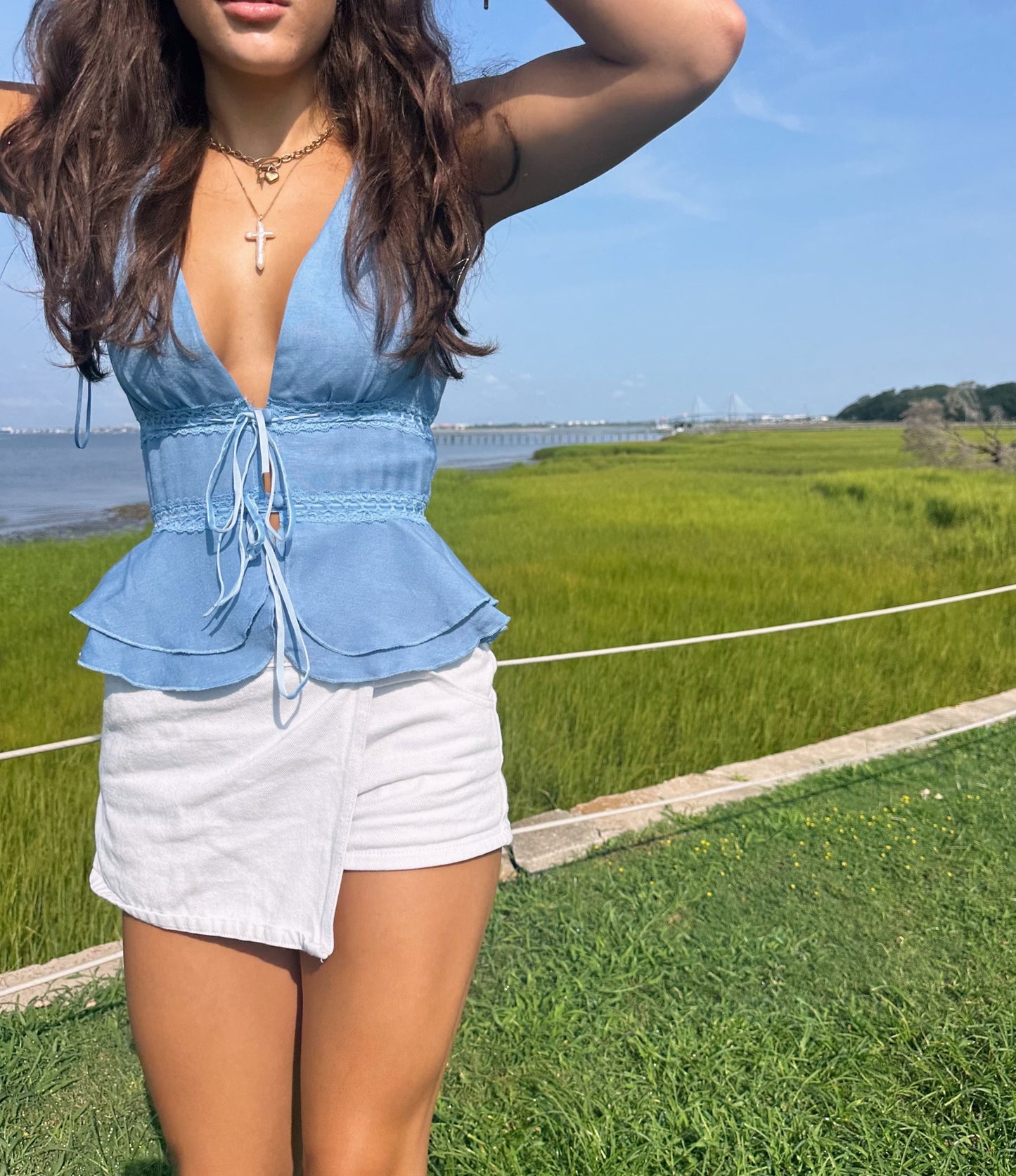 Denim Blue Horizon Top