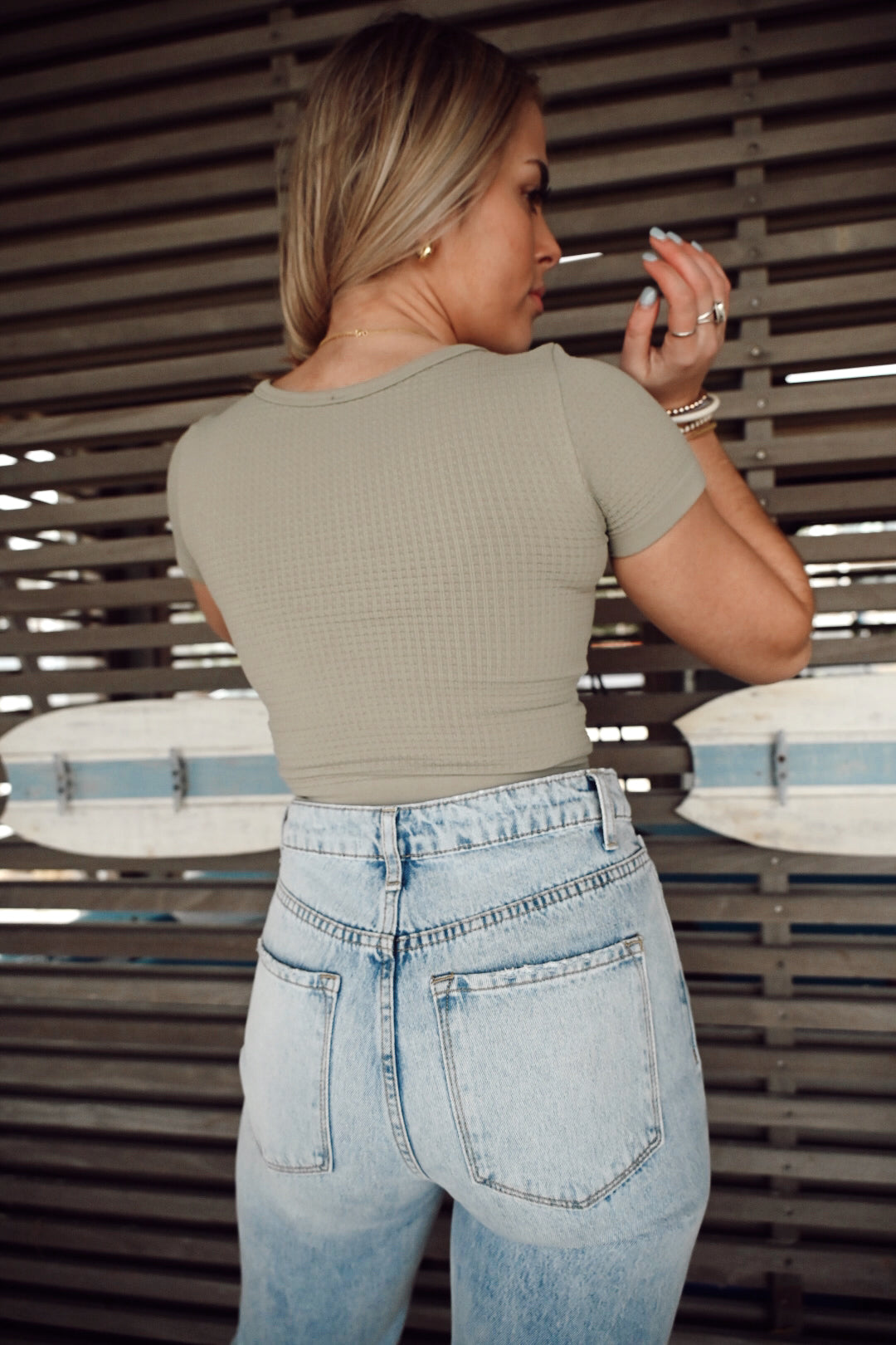 Pretty Little Thing Crop Top (Light Moss)