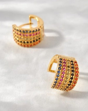 Rhinestone Multicolor Mini Huggies