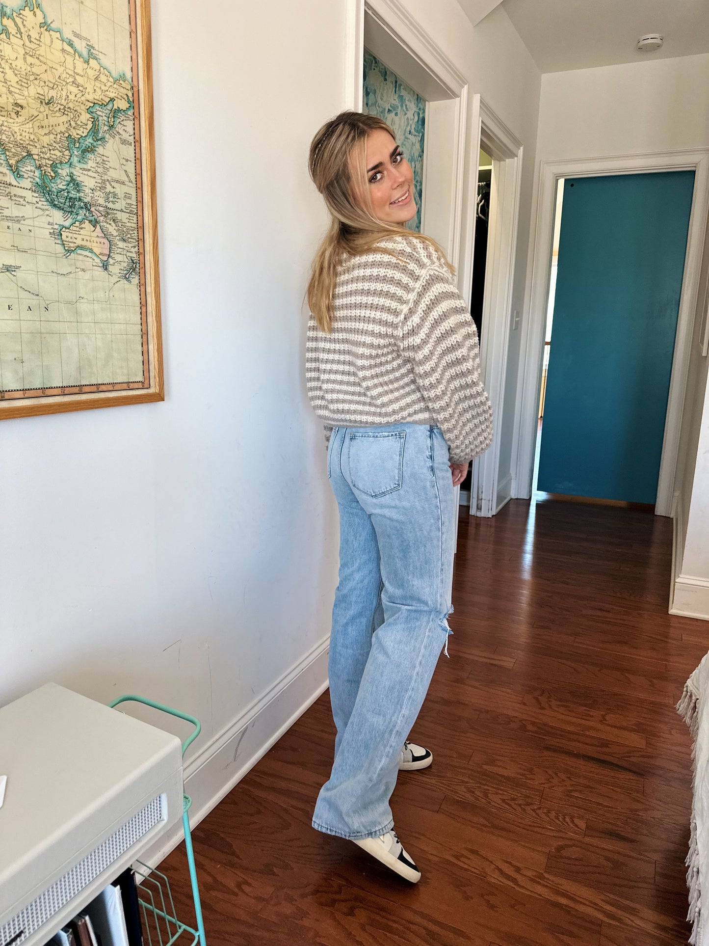 Meant To Be Cream Striped Sweater