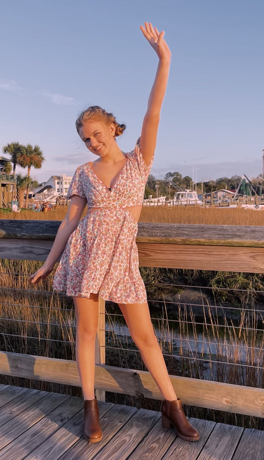 It's Ok To Stare Pink Floral Dress
