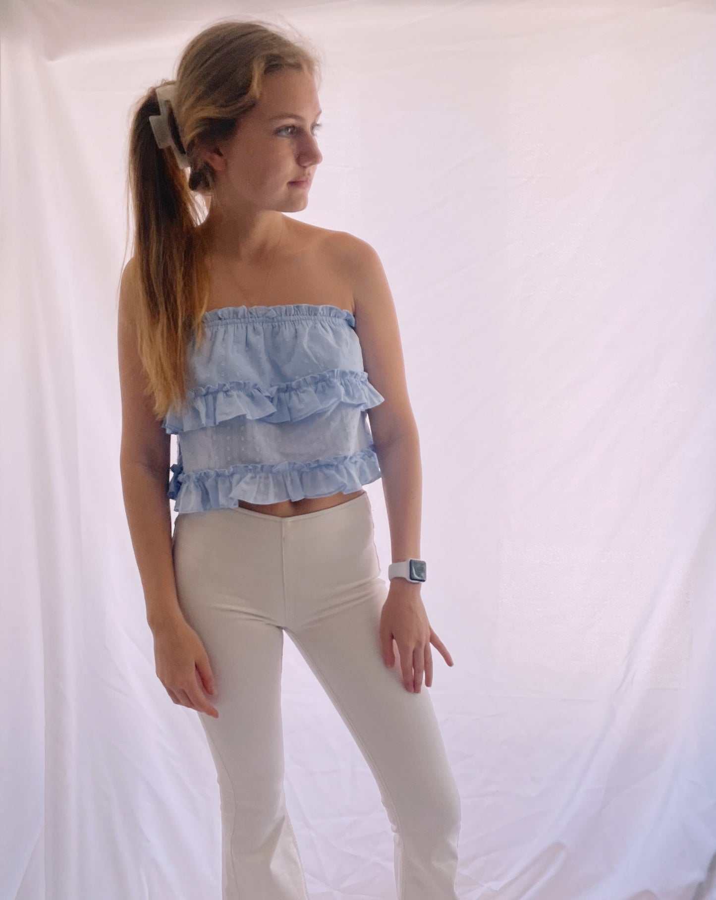 No Hesitation Blue Strapless Top
