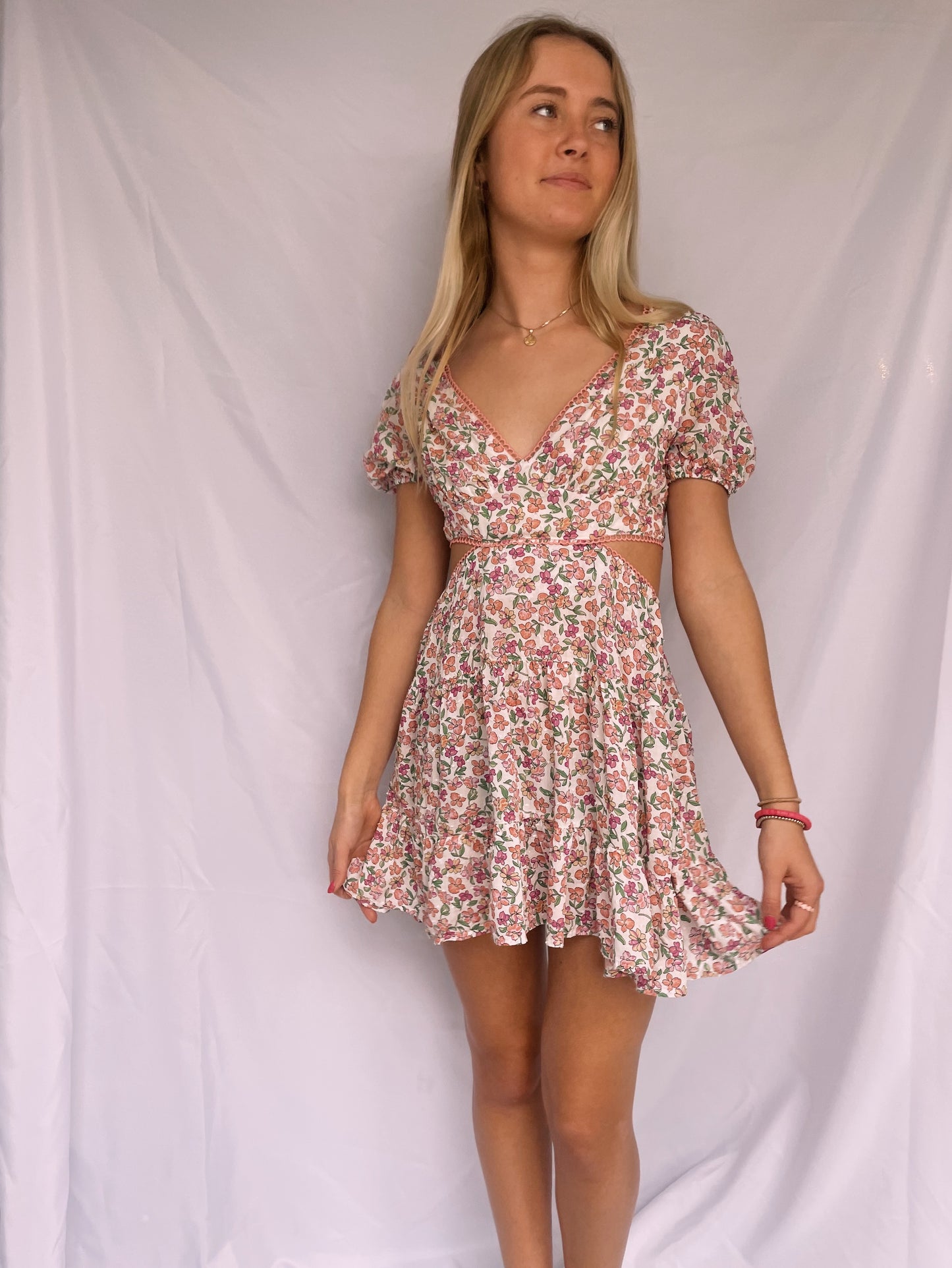 It's Ok To Stare Pink Floral Dress
