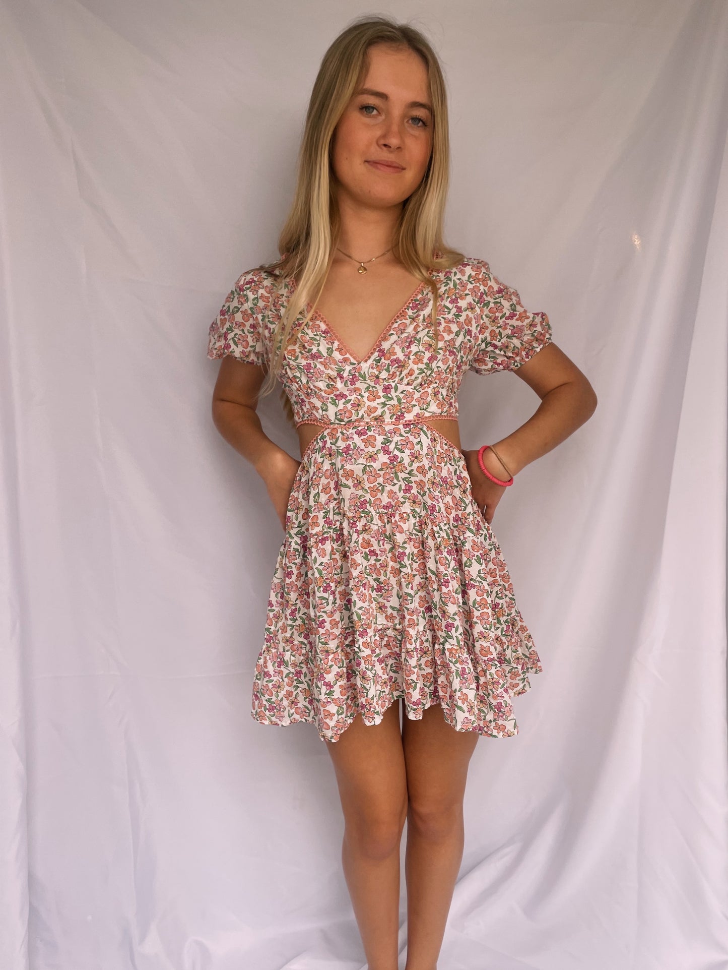 It's Ok To Stare Pink Floral Dress