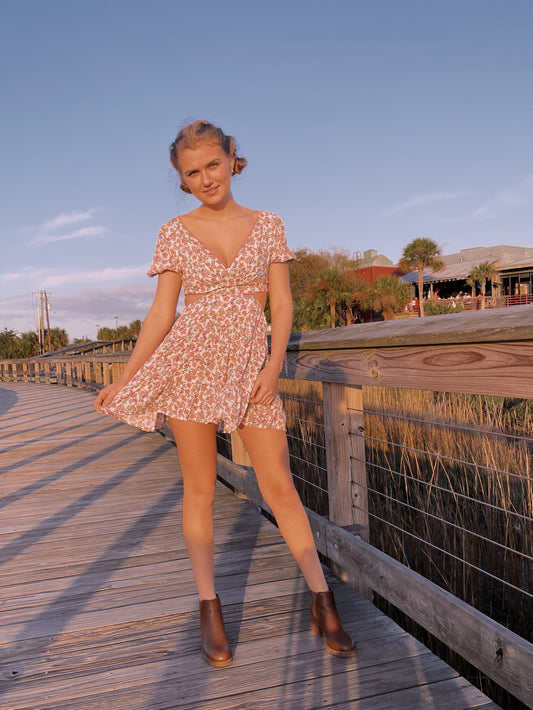 It's Ok To Stare Pink Floral Dress
