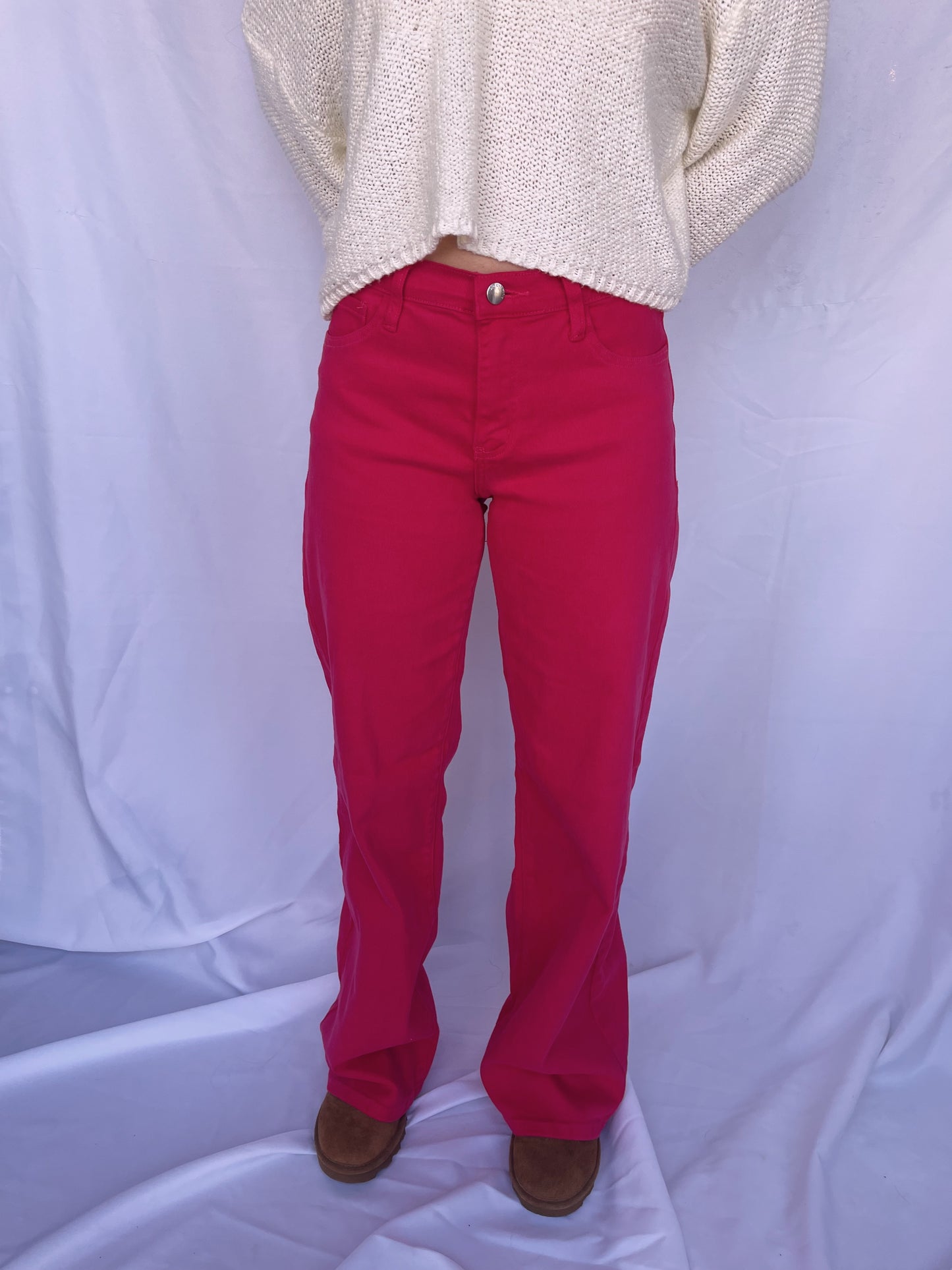 Pop of Color Pink Jeans