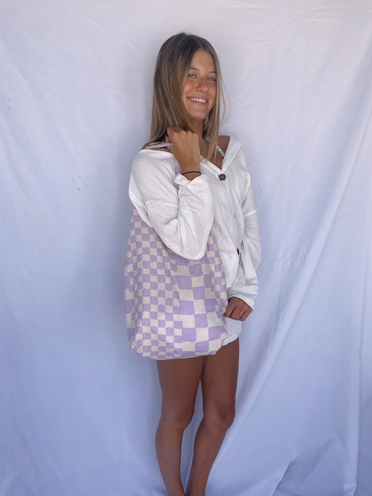 Ready For Sun Checkered Tote
