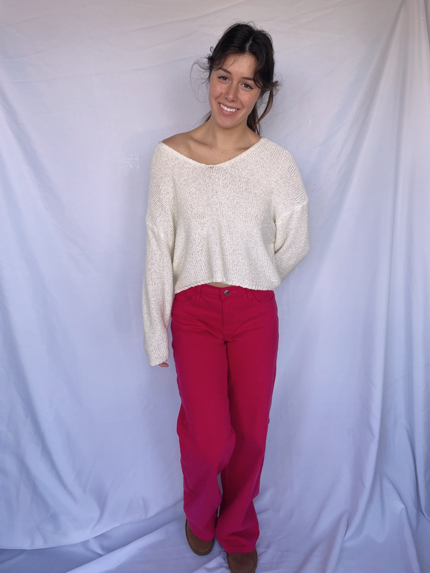 Pop of Color Pink Jeans