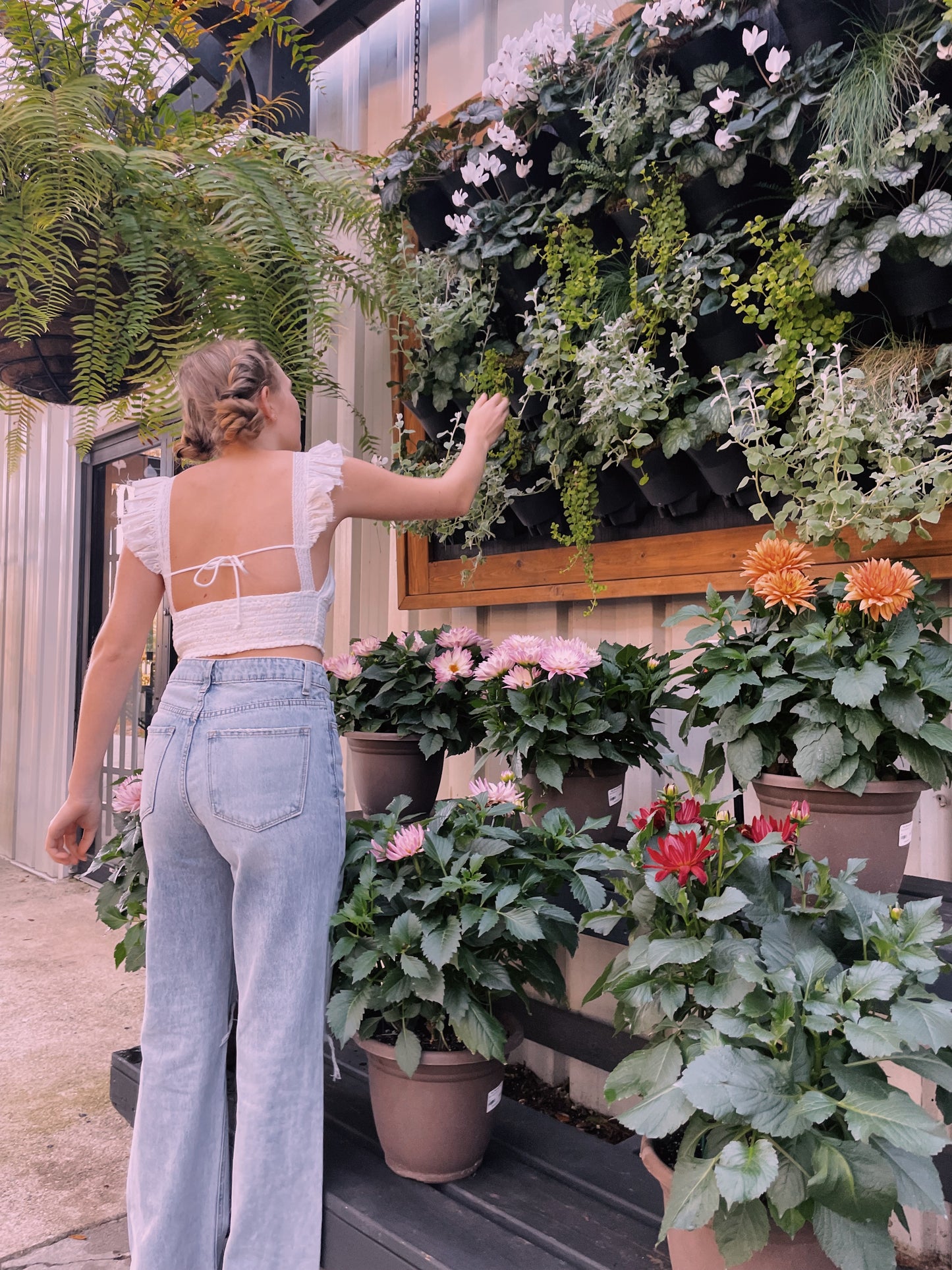 Going Viral Floral Eyelet Top