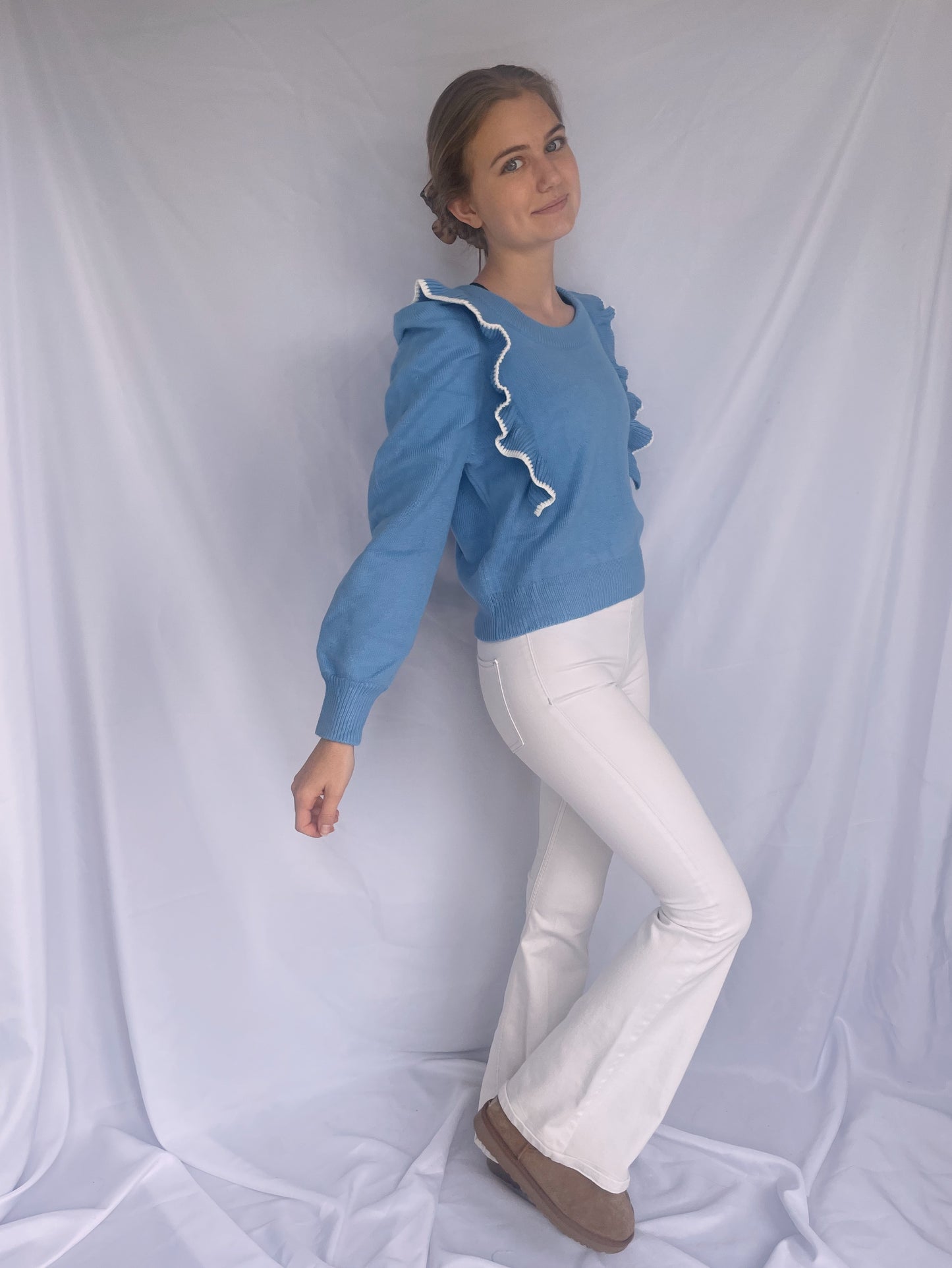Ruffle Trim Sweater