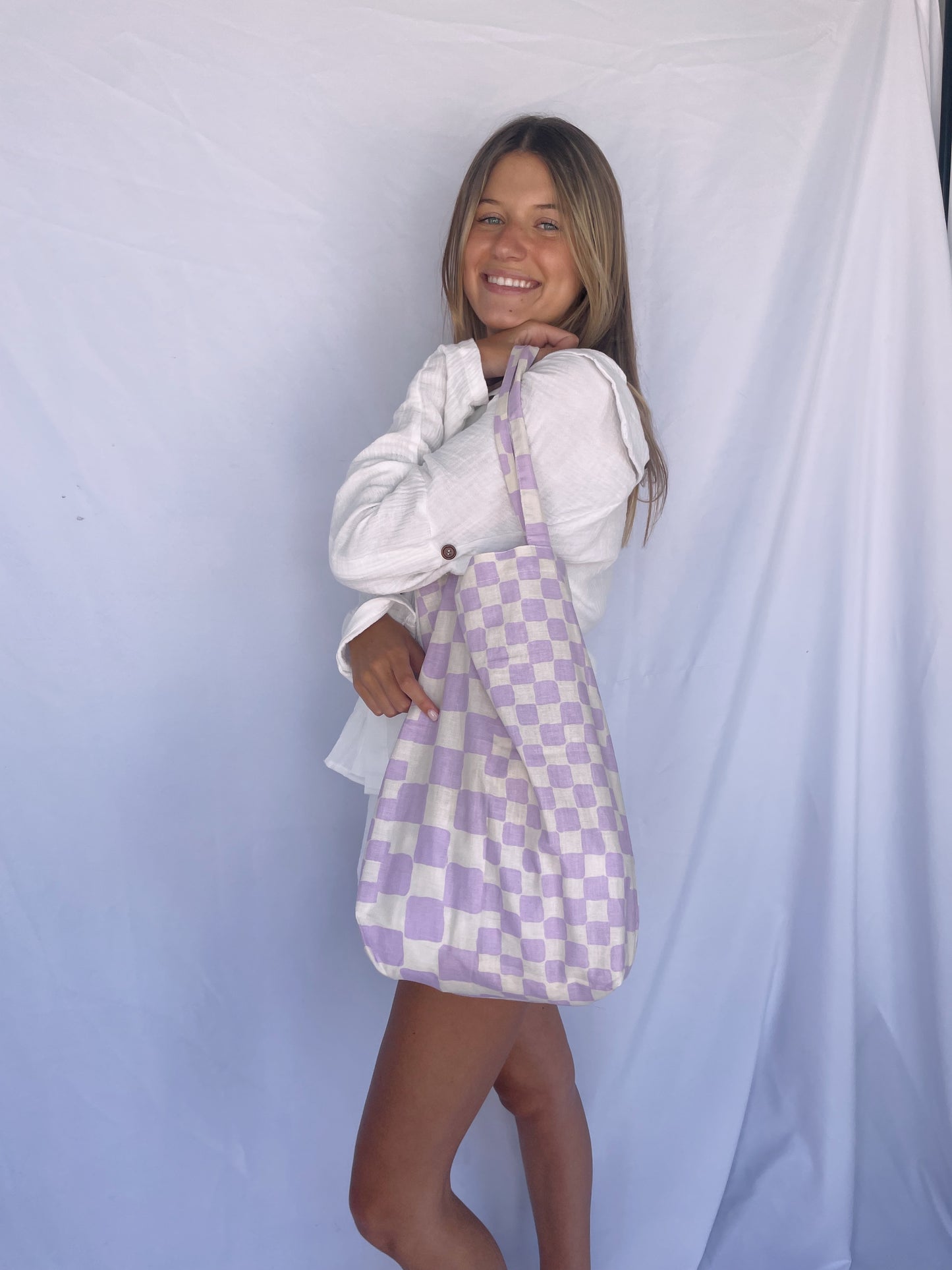 Ready For Sun Checkered Tote