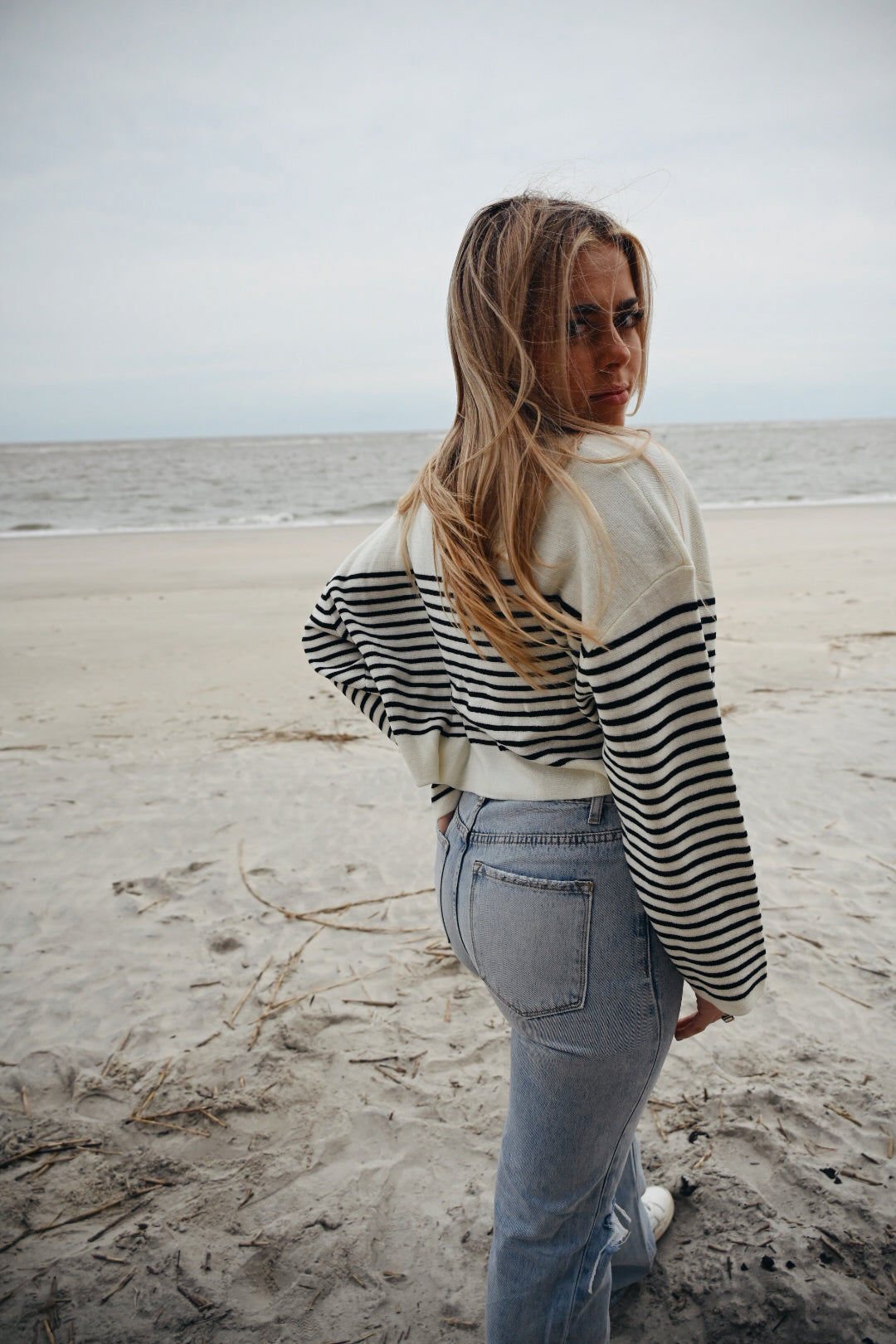 Charleston In The Spring Striped Sweater